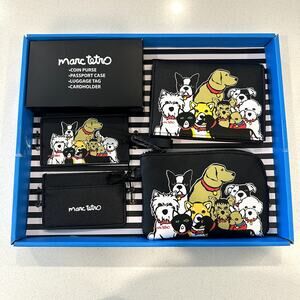 Marc Tetro Dog Set of 4 Set Coin Purse Passport Holder Luggage Tag Cardholder